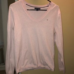 Tommy Hilfiger pink v-neck sweater